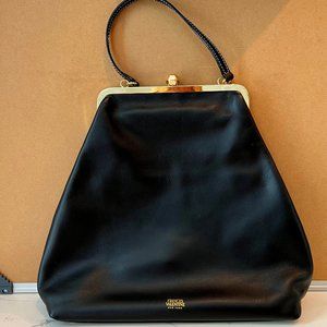 FRANCES VALENTINE CAROLINE FRAME BAG SHINY NAPPA BLACK